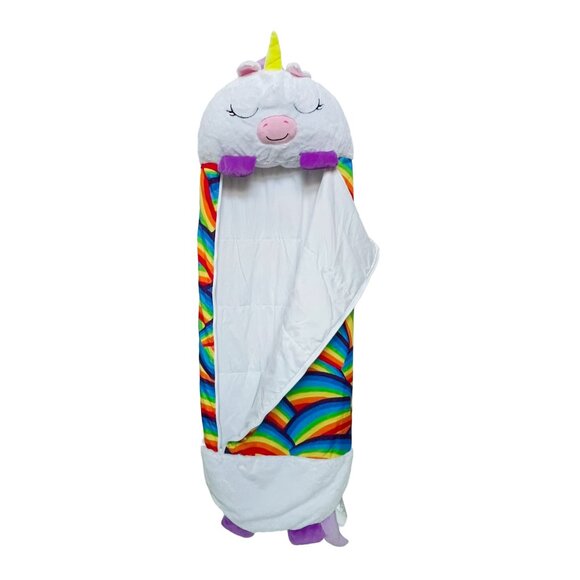 Happy Nappers Unicorn Sleepy Sack Medium — Rainbow Plush Toy Pillow - Picture 5 of 10